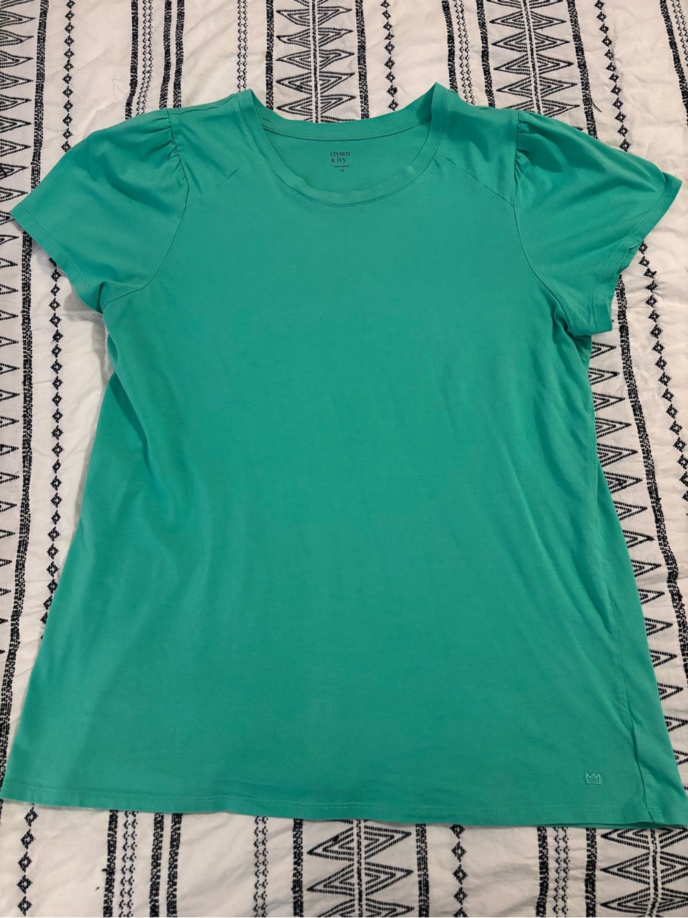 crown & ivy Teal Short-Sleeve Crewneck Tee